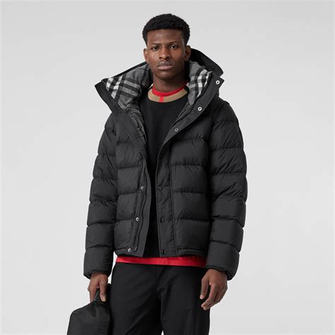 burberry hooded long down puffer coat|burberry puffer coat men's.